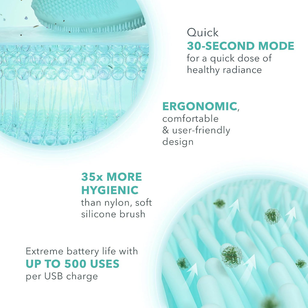 FOREO LUNA 4 mini Face Cleansing Brush & Massager - Premium Face Care -Enhances Absorption - Simple Skin Care Tools - For All Skin Types- Artic Blue