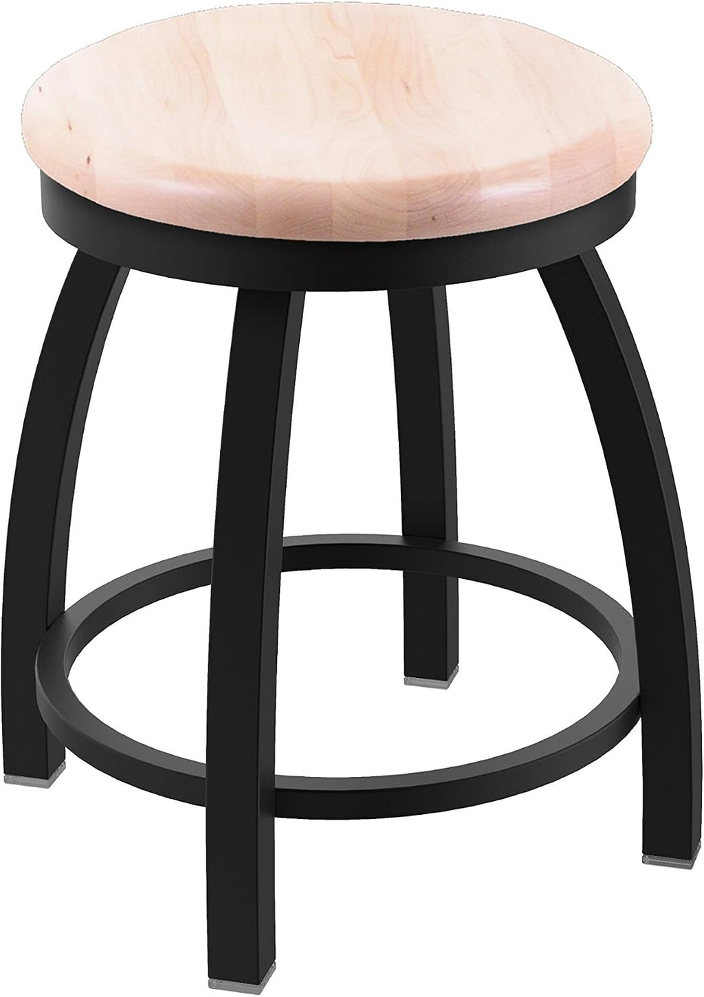 HBS 802 Misha 18' Swivel Vanity Stool with Black Wrinkle Finish and Natural Maple Seat