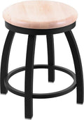 HBS 802 Misha 18' Swivel Vanity Stool with Black Wrinkle Finish and Natural Maple Seat
