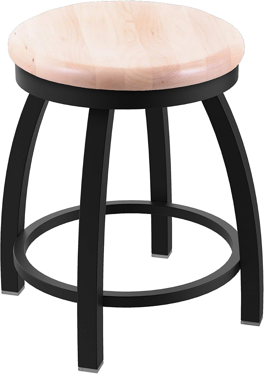 HBS 802 Misha 18' Swivel Vanity Stool with Black Wrinkle Finish and Natural Maple Seat