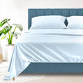 100% Egyptian Cotton Sheets Queen Size Bed Set - Luxury 1500 Series Prestige Collection Queen Sheet Set (4 PC, Light Blue), 17' Deep Pocket, Silky Soft, Cooling, Sateen Weave Bedding