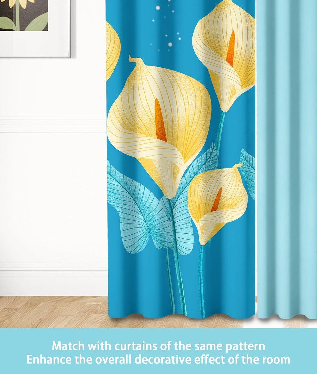 9 pcs Cal King Bed in a Bag with Curtains | Bedspread, Pillowcases, Print & Solid Curtains | Microfiber Tropical Floral | Moisture-Wicking, Durable | Bedspread and Curtain Sets
