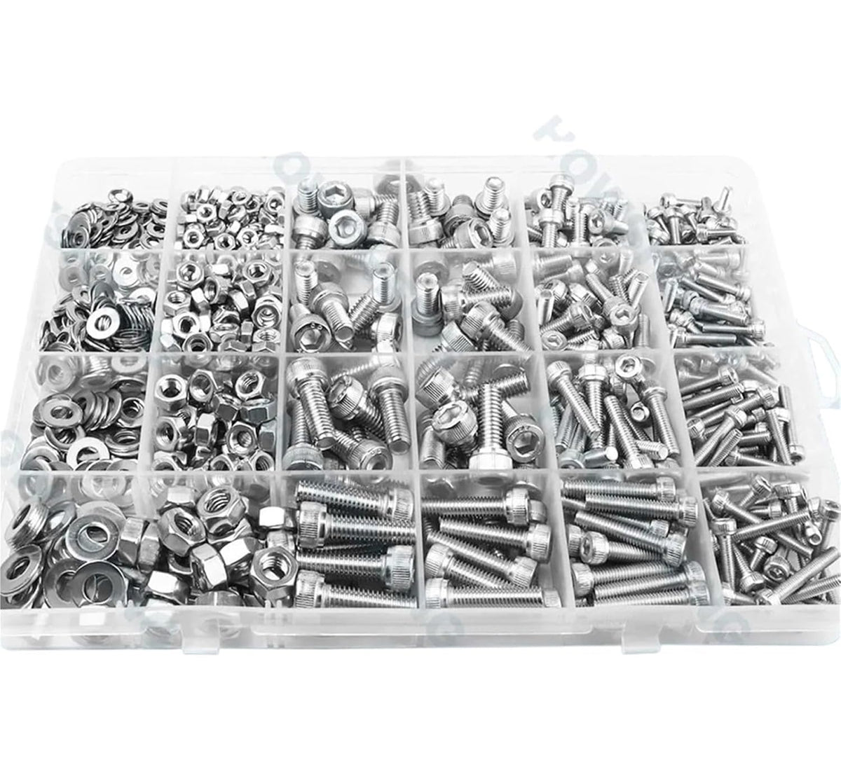 Nut & Bolt Sets 1403/736pcs Hex Socket Cap Head Screw Bolt Nut Set M2 M4 M5 M6 Stainless Steel Hexagonal Allen Bolts Assortment Kit(736pcs Set)