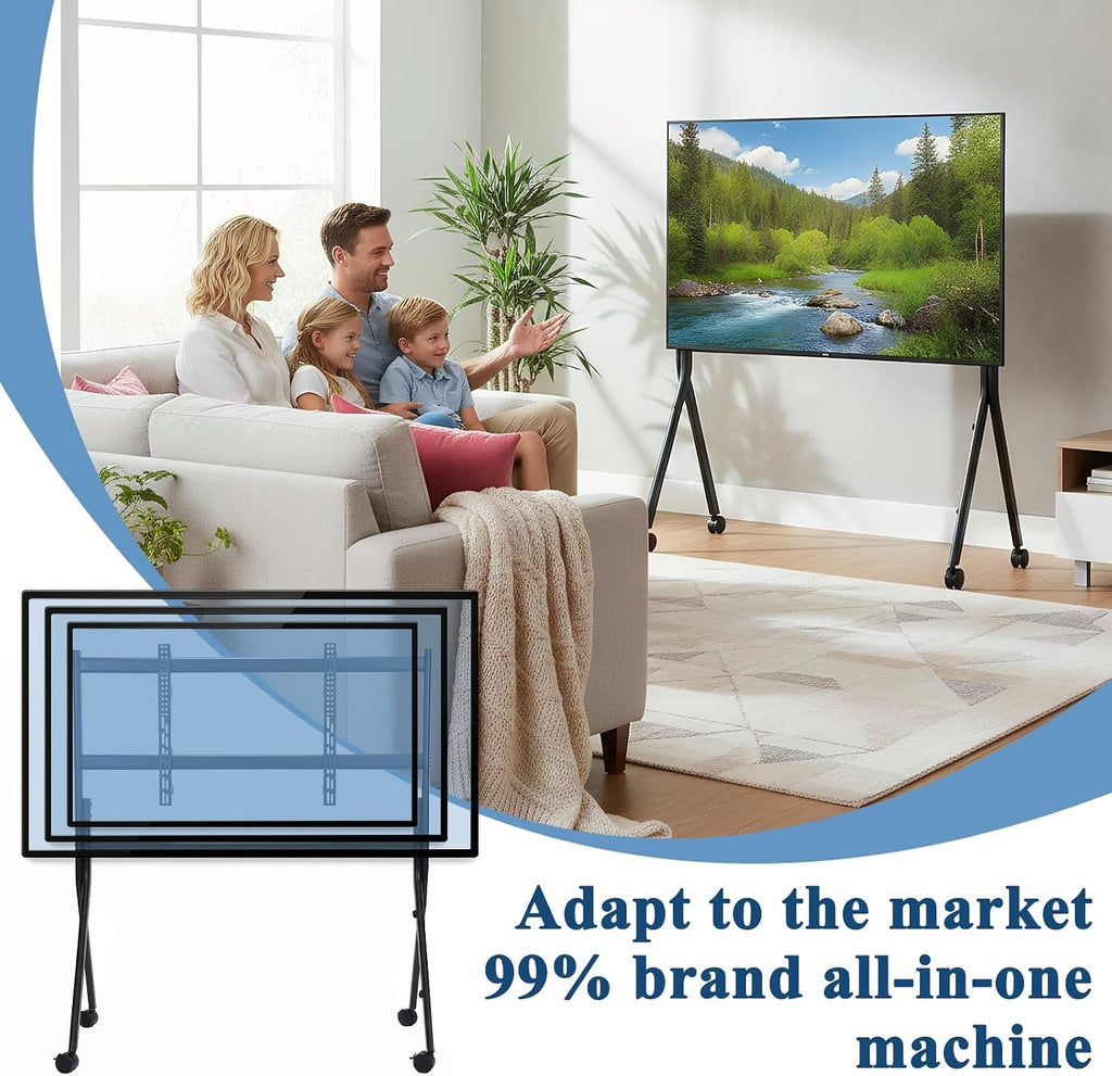Heavy Duty TV Floor Stand for 86-110 Inch TVs, Mobile TV Cart with Lockable Wheels Max Load 485LBS - Universal Stand for Flat/Curved Screens, Living Room & Commercial Use