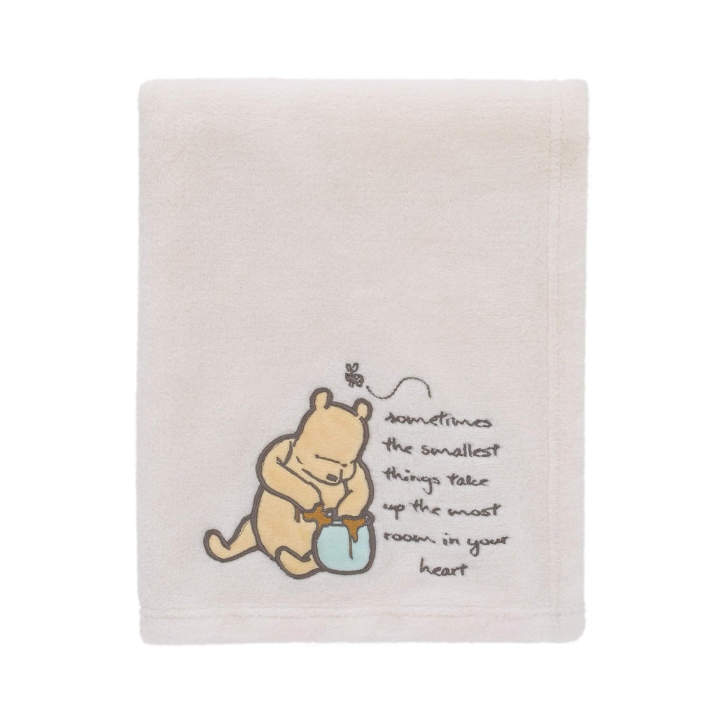Disney Winnie The Pooh Classic Pooh Ivory, Blue, Sage, Tan Storybook 6 Piece Nursery Crib Bedding Set - Comforter, 2 Fitted Crib Sheets, Dust Ruffle, Baby Blanket, Changing Pad Cover
