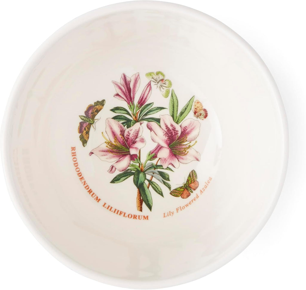 Portmerion Botanic Garden Meadow - 5' Round Stacking Bowl (Set of 6) | Assorted Florals with Colorful Laurel Leaf Border| Earthenware | Microwave & Dishwasher Safe | Home & Restaurant for Daily Use