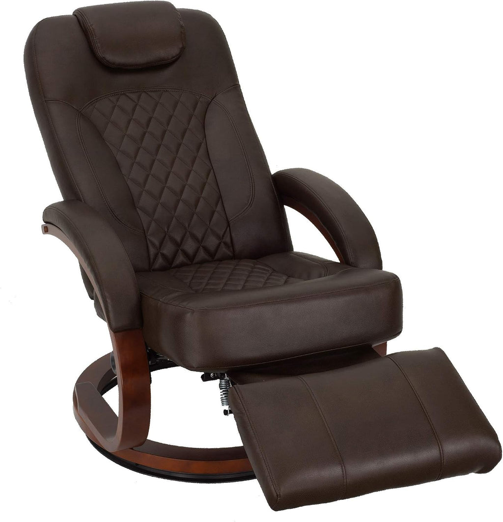 RecPro Nash 28' RV Euro Chair Recliner | Modern Design | RV Furniture | Swivel Base | Recliner Chair (2 Chairs, Chestnut)