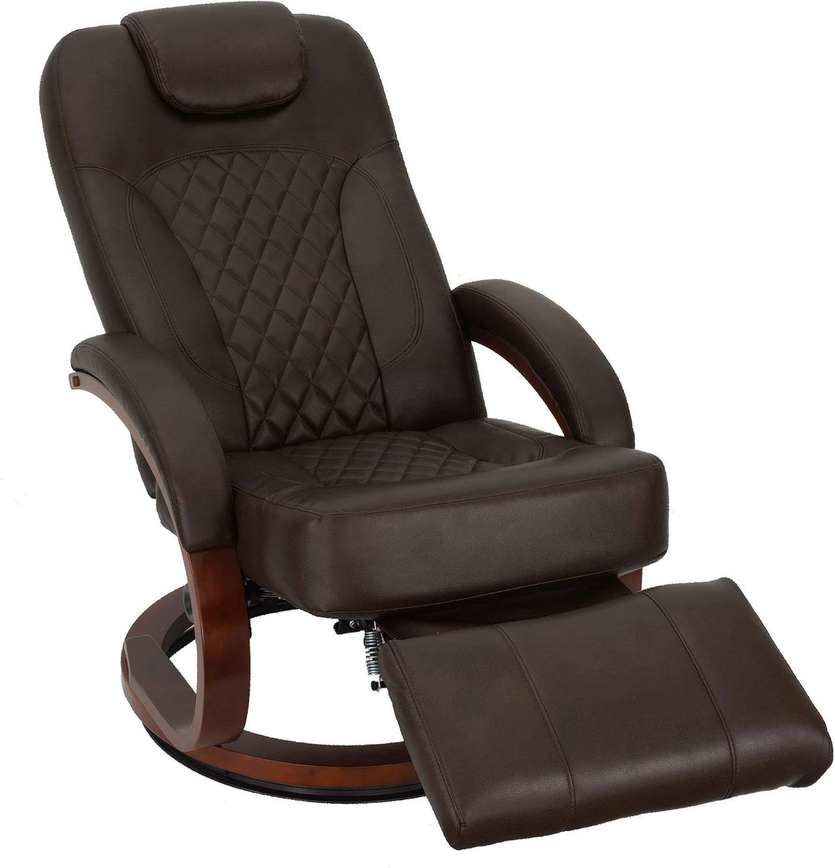 RecPro Nash 28' RV Euro Chair Recliner | Modern Design | RV Furniture | Swivel Base | Recliner Chair (2 Chairs, Chestnut)
