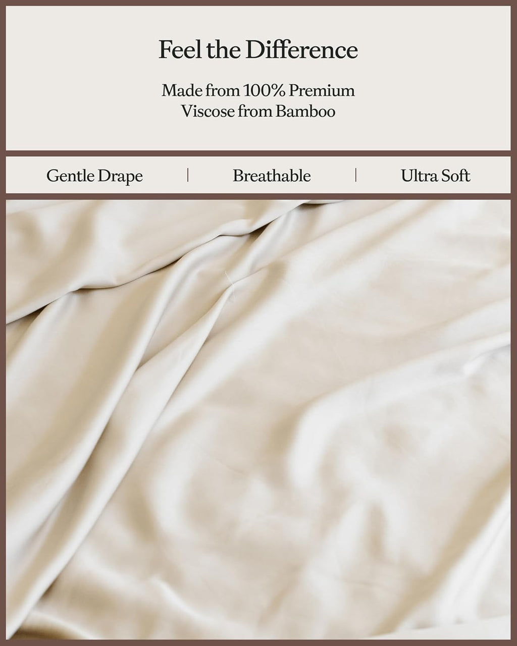 Cozy Earth Luxury Bed Sheet Set - 100% Viscose from Bamboo Fabric, Ultra-Soft & Breathable, Fits Regular & Deep Pocket Mattresses up to 20' - 4 Pieces Queen Sheet Set Driftwood