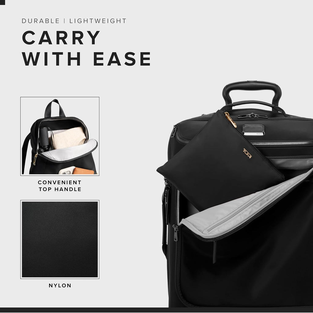 TUMI - Just In Case Foldable Backpack - Lightweight, Compact Travel Backpack - For One Bag Travel - 15.5' X 12.3' X 4.5' - Black with Gold Hardware