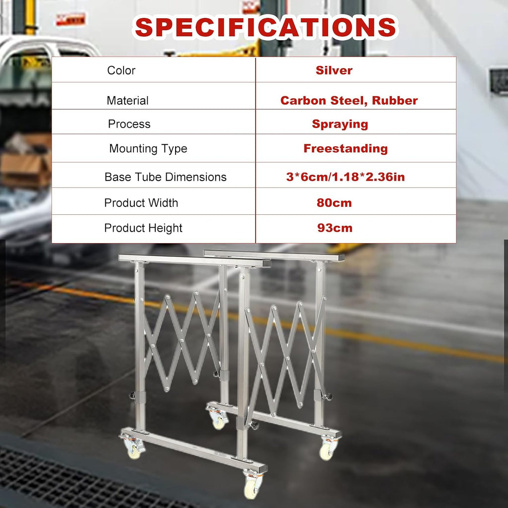 Automotive Panel Paint Rack, Mobile Telescopic Universal Paint Stand, Adjustable Mechanical Panel Paint Stand, Carbon Steel Panel Paint Stand,Silver