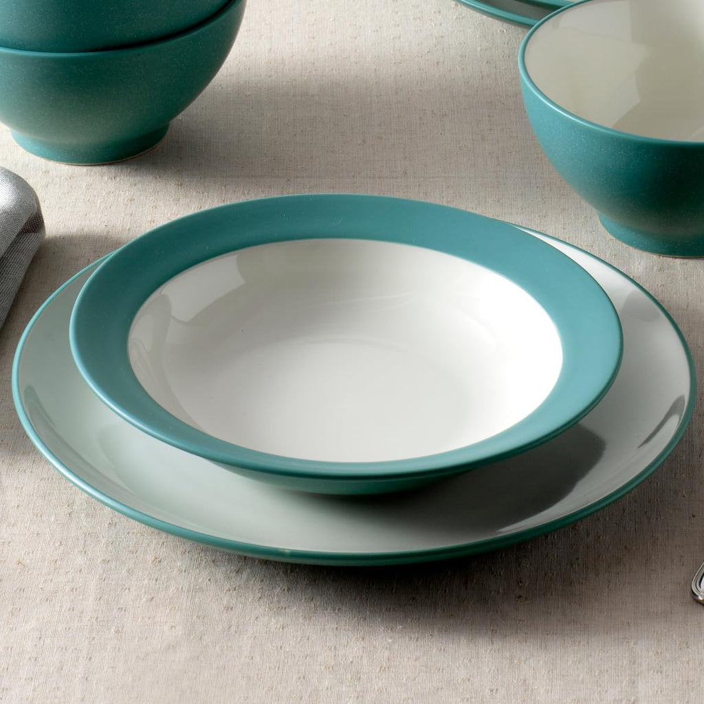 Noritake Colorwave Turquoise 12-Piece Coupe Dinnerware Set, Service for 4