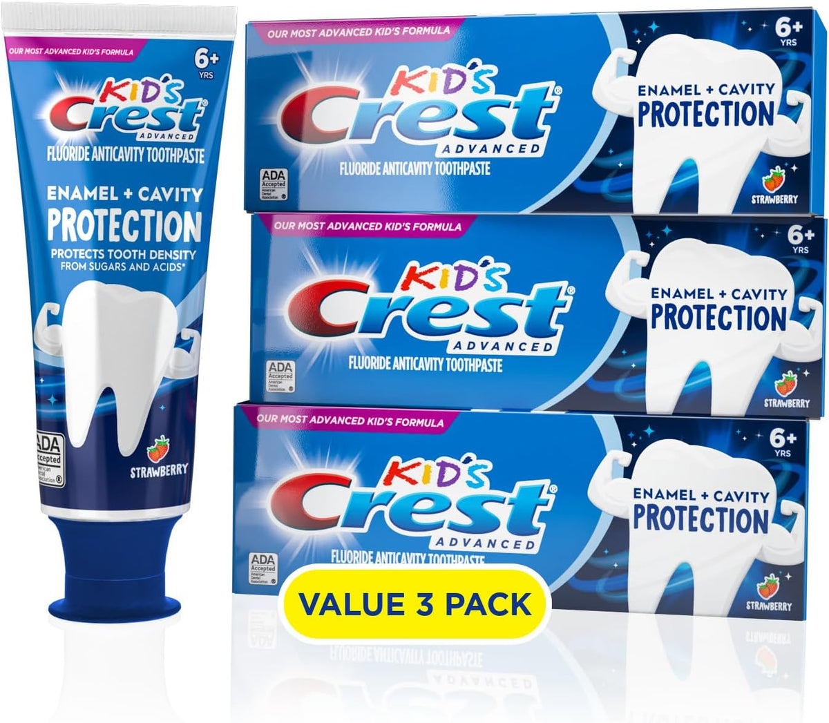 Crest Kids Enamel + Cavity Protection Toothpaste, 4.1oz Count 24, Pack of 8