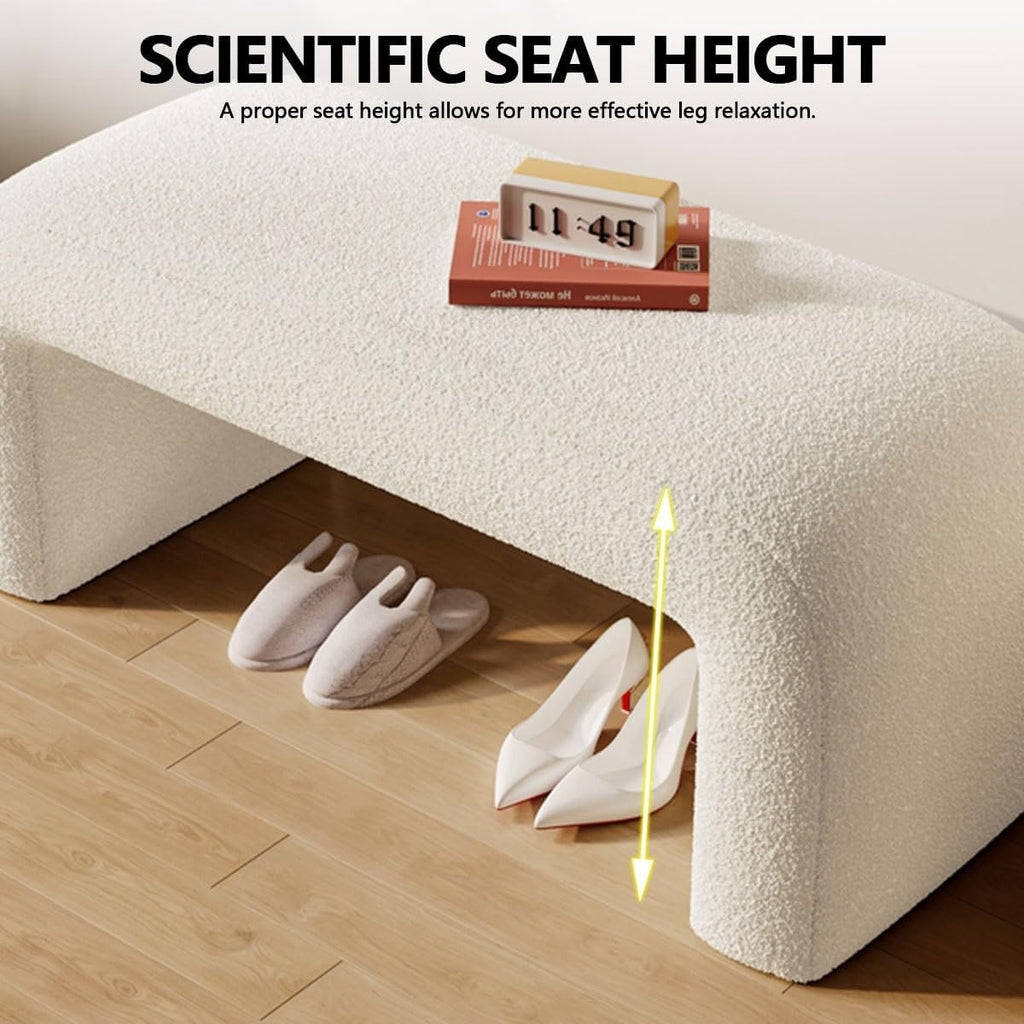 Modern Ottoman Bench Set, Padded U-Shaped Entry Bench Vanity Stool for Entry, Hallway, Living Room, Bedroom, Walk-in Closet(Black,100cm/39.37in)