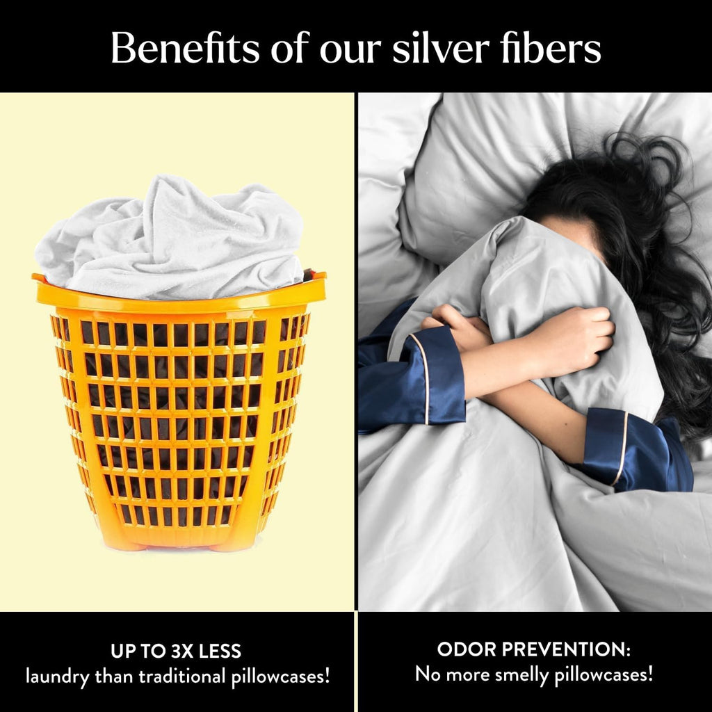 Miracle Made Extra Luxe Soft, Cool-to-the-Touch Cotton Bed Sheet Set, 3-Piece – Silver-Treated, Breathable, Lightweight Bedding – Twin Size, White