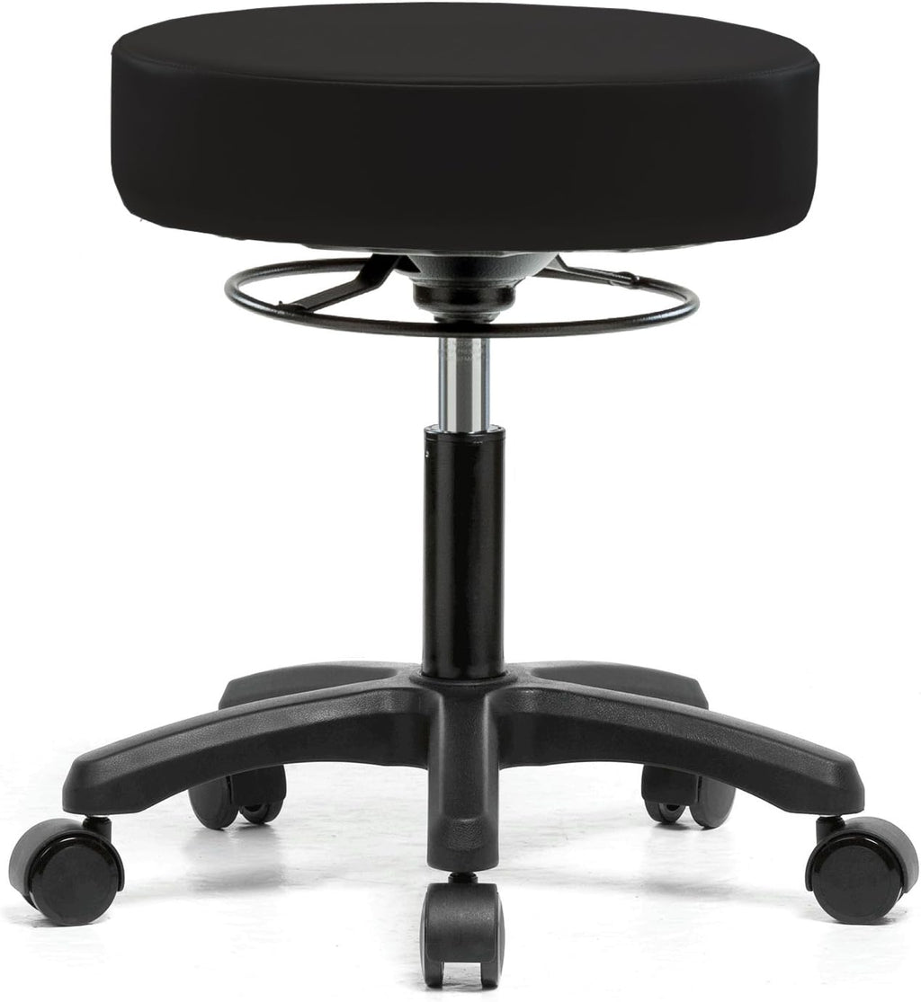 Perch Life Height Adjustable Stool | Desk Height 18-23' | Black Vinyl