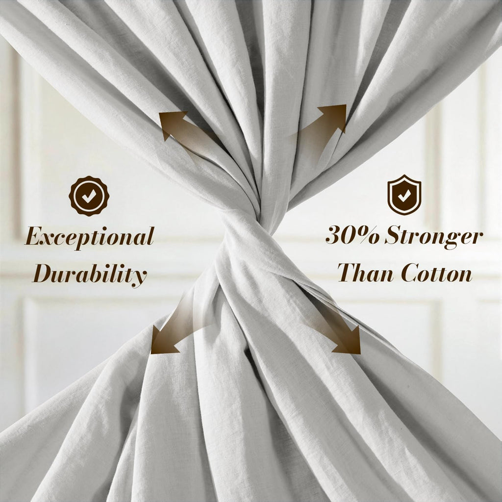 SONORO KATE 100% French Pure Linen Sheets, Breathable and Durable Linen King Size Sheets, Anti-Tear Linen Bed Sheets, Machine Washable, 16 Inch Deep Pocket - 4 Piece (Grey, King)