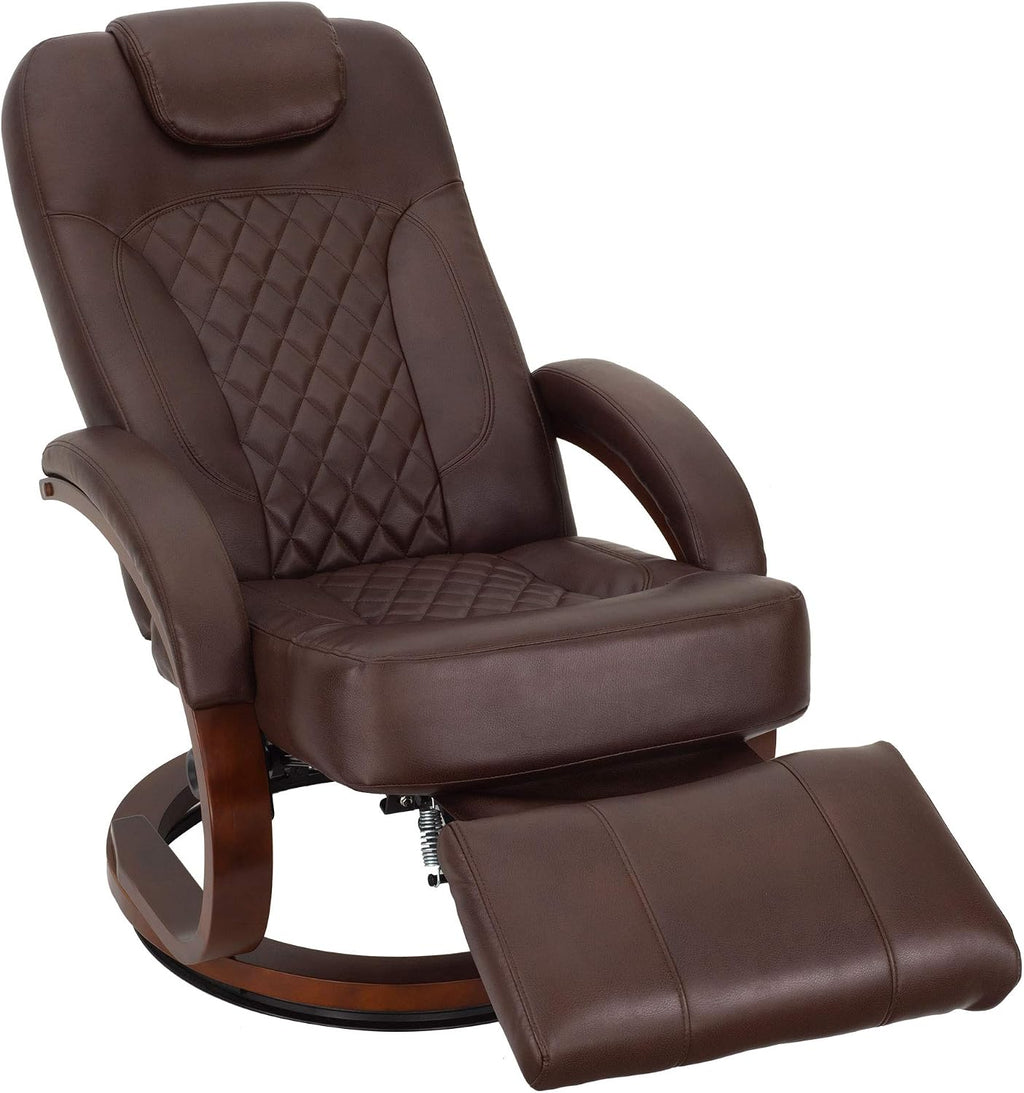 RecPro Nash 28' RV Euro Chair Recliner | Modern Design | RV Furniture | Swivel Base | Recliner Chair (2 Chairs, Mahogany)