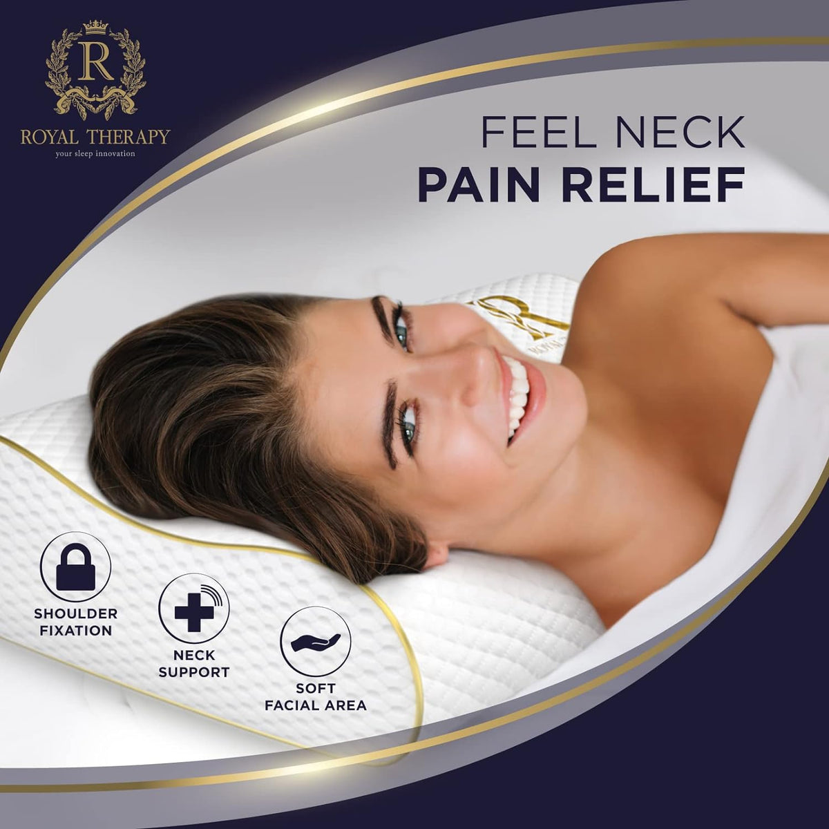 Royal Therapy 9-Pack Queen Memory Foam Pillow, Cervical, Queen Contour, Orthopedic Pillow for Neck Support, Neck Pain, Side Sleepers, CertiPUR-US