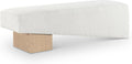 Meridian Furniture Alora Cream Polyester Fabric Bench