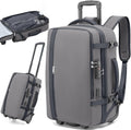 Fanwoli Vacuum Rolling Travel Backpack, Carry On Luggage with TSA Lock & Anti Theft Zipper, 70L Expandable Airbag Backpack with Compression Pump, Waterproof Laptop Bag Ideal for Flight & Business,Grey