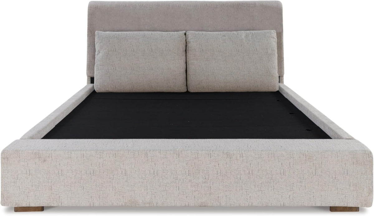 Signature Design by Ashley Cabalynn Casual California King Upholstered Bed, Foundation or Box Spring Needed, Light Brown