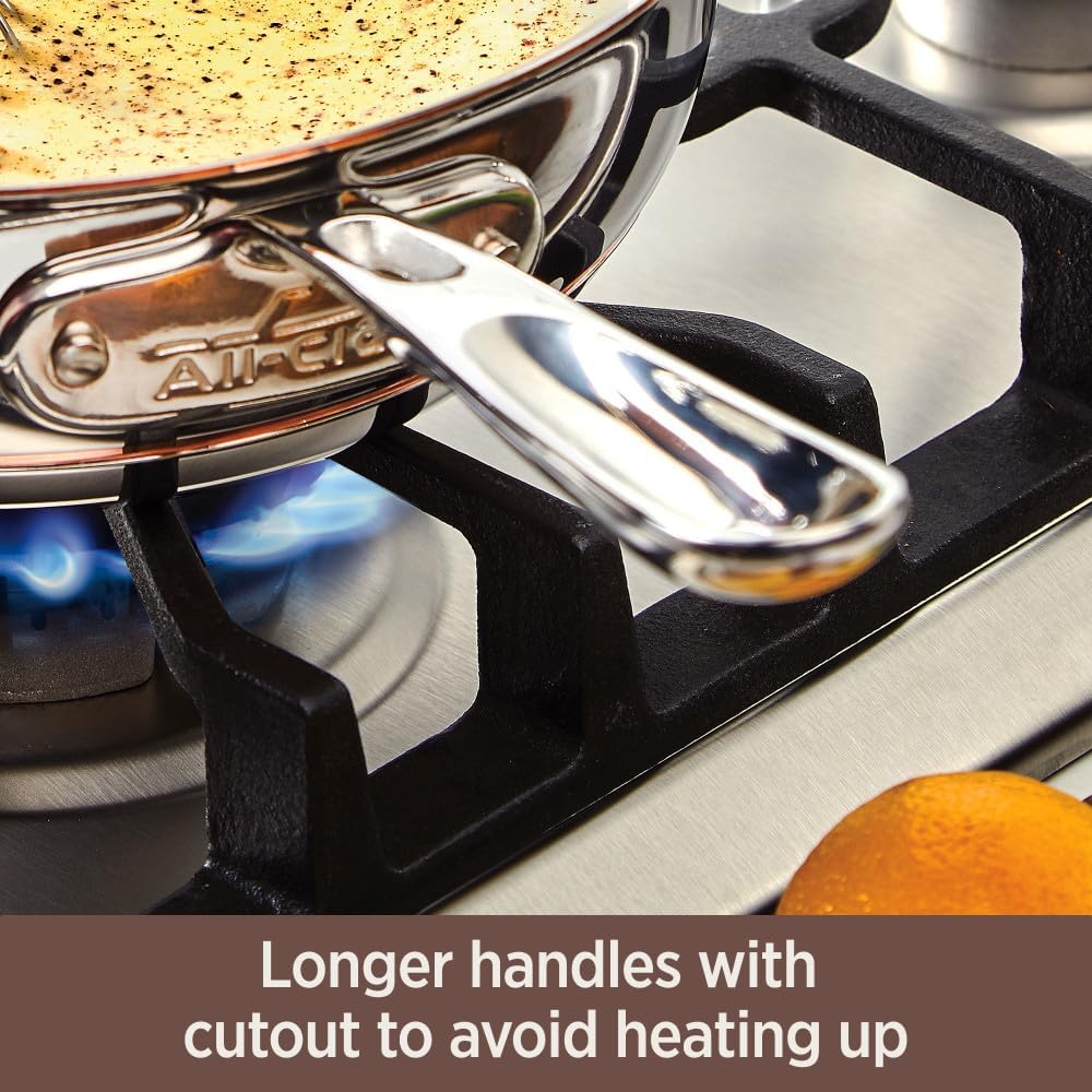 All-Clad Copper Core 5-Ply Stainless Steel Sauce Pan 3 Quart Induction Oven Broiler Safe 600F Pots and Pans, Cookware Silver