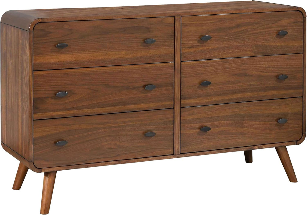 Coaster Home Furnishings Robyn Contemporary 4-Piece Bedroom Set Fabric Upholstered California King Size Panel Bed Frame 53-inch Headboard Dark Walnut 205131KW-S4