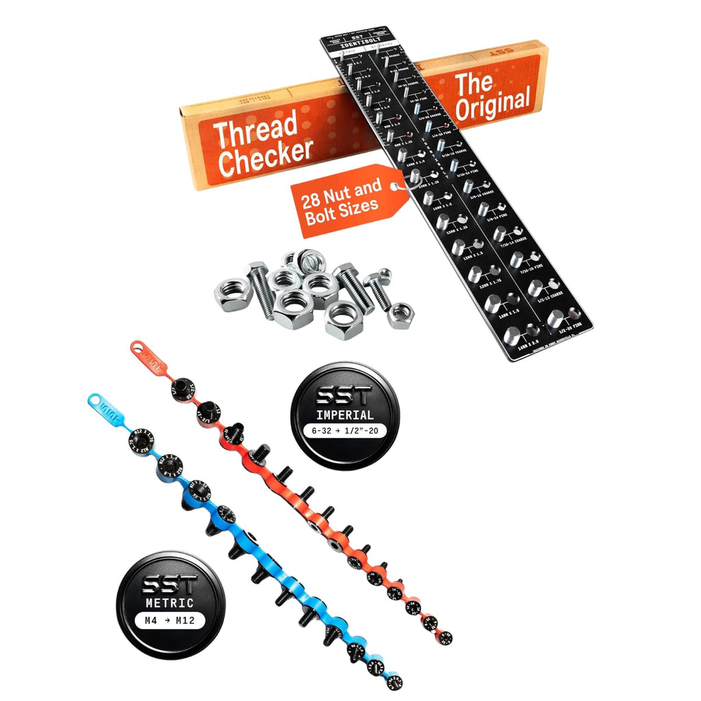 SST - Identibolt Bundle - Identibolt PRO & Original - Complete Thread Checker Set for Nuts & Bolts - Imperial SAE & Metric Threads - 48 Sizes Total - from #6 to 1' & 4mm to 14mm - Tight Tolerance