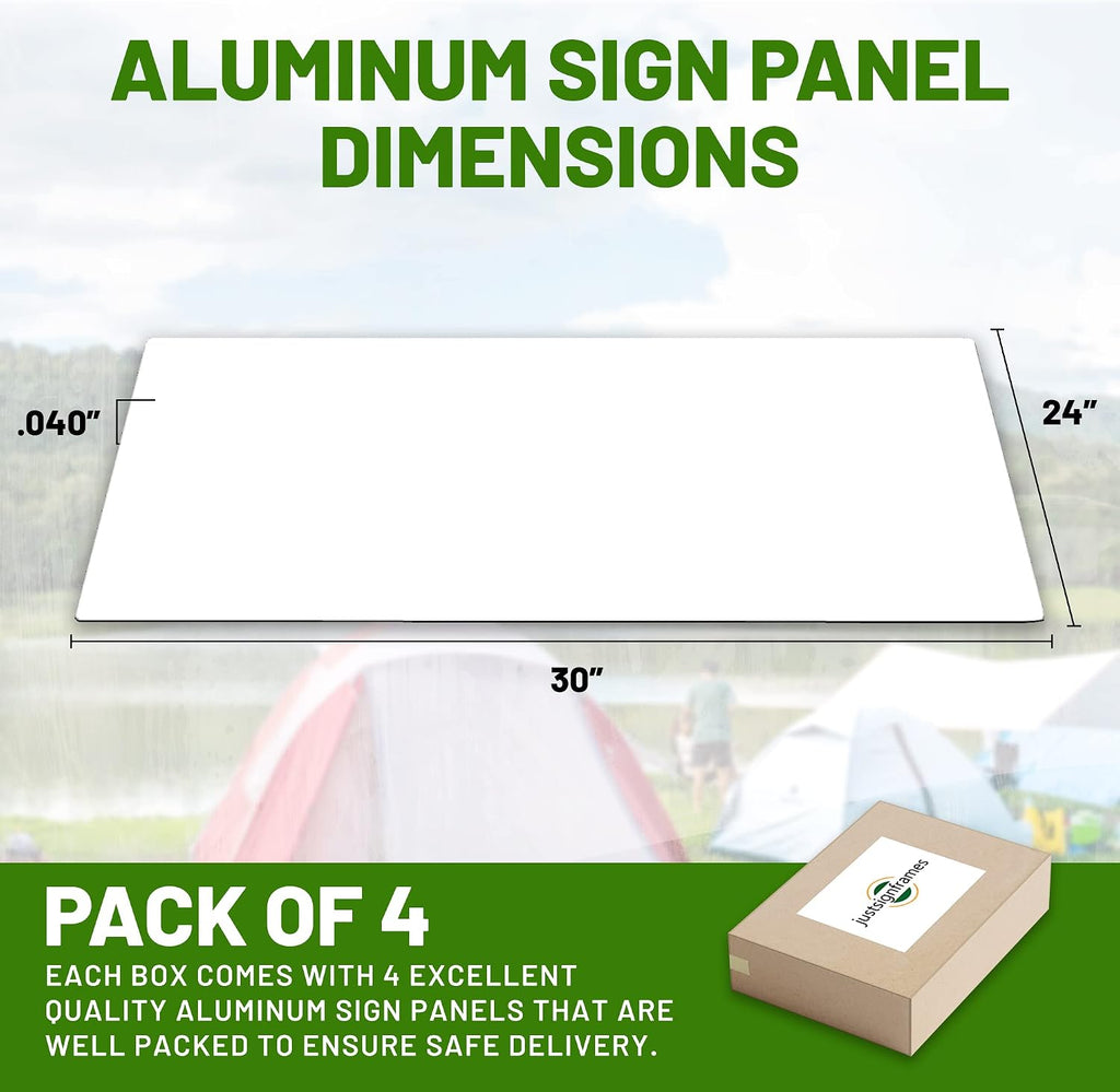 Blank Metal Sign (Pack of 4), Made of Aluminum Sheet Plate to Create Custom Signs Outdoor or Street Signs Customized For Your Own Personalized Banner, 24 x 30 x .040, White