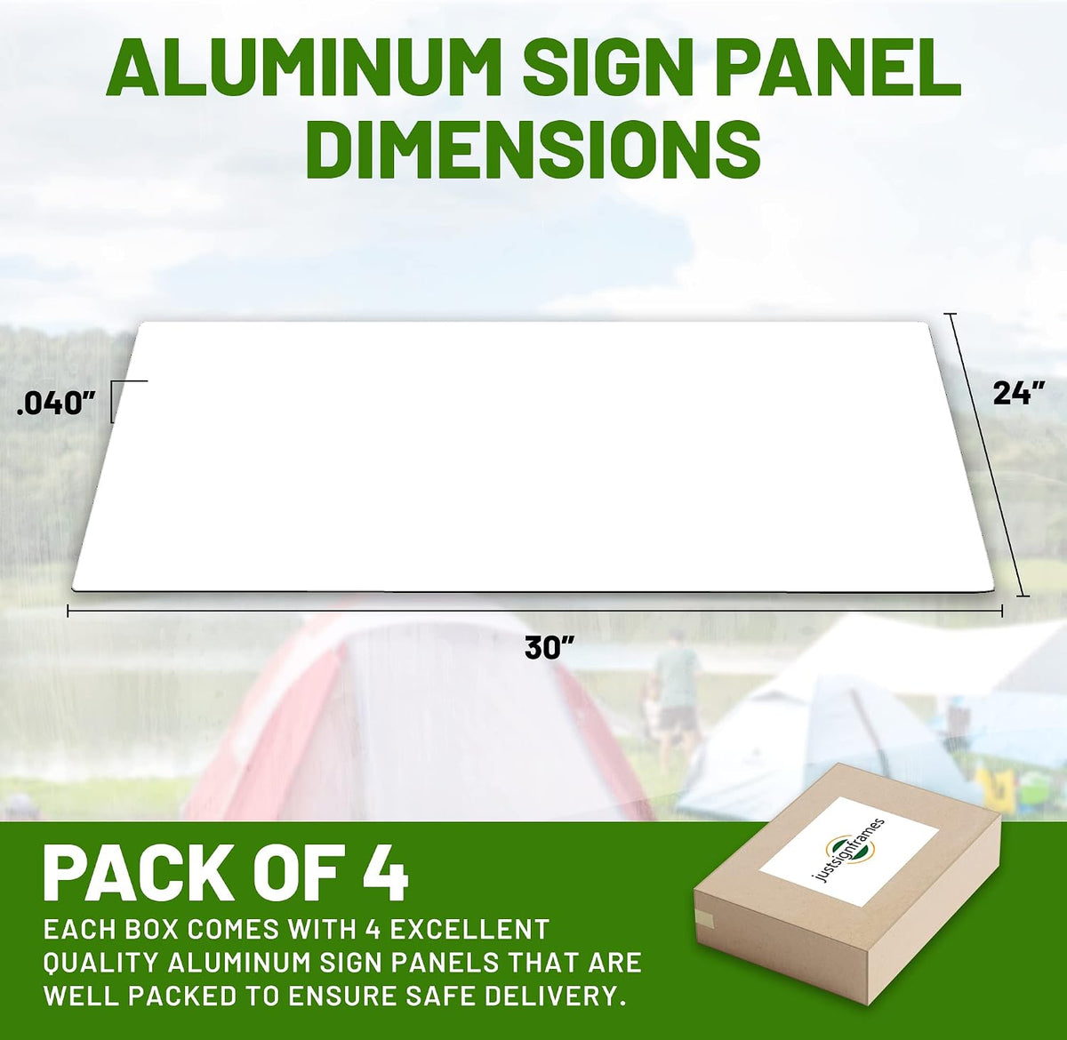 Blank Metal Sign (Pack of 4), Made of Aluminum Sheet Plate to Create Custom Signs Outdoor or Street Signs Customized For Your Own Personalized Banner, 24 x 30 x .040, White