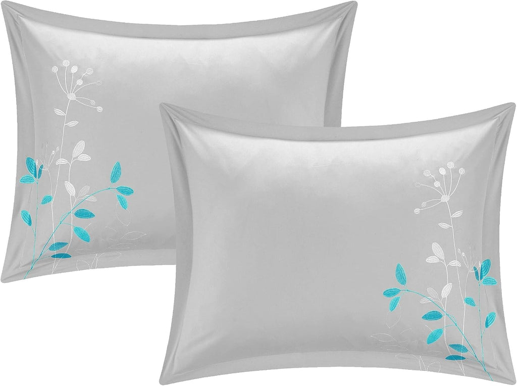 Chic Home 8 Piece Bliss Garden Comforter Set, King, Turquoise