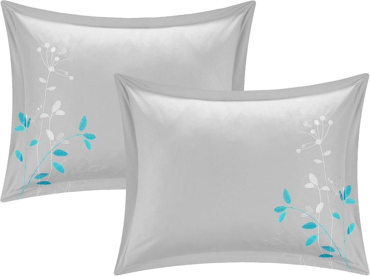 Chic Home 8 Piece Bliss Garden Comforter Set, King, Turquoise