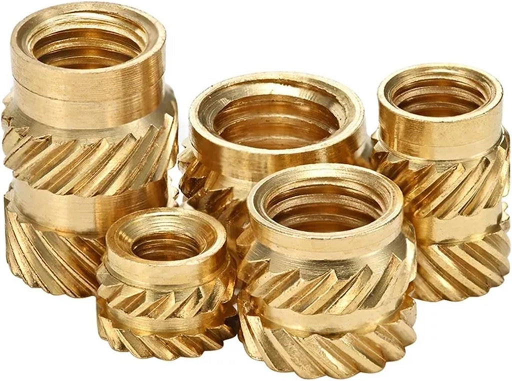 Brass Knurled Nuts 300pcs M5 M6 Heat Threaded Insert Nuts Brass Hot Melt Molding Knurled Metal Copper Lock Nut for 3D Printer(M6x9.5x9.5 (300pcs))