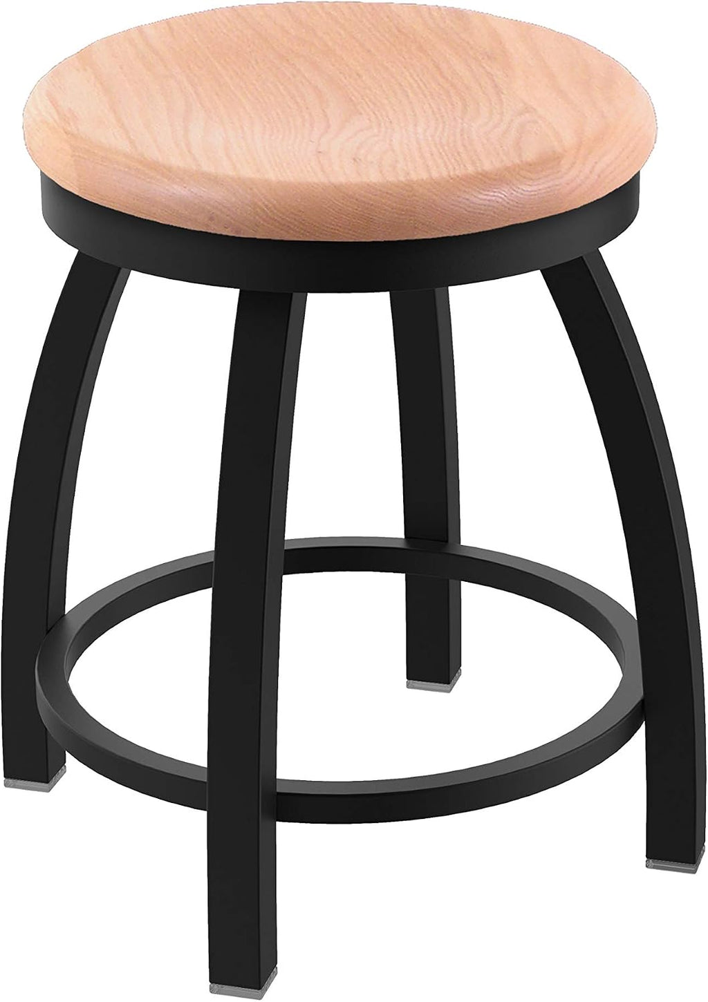 HBS 802 Misha 18' Swivel Vanity Stool with Black Wrinkle Finish and Natural Oak Seat