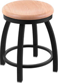 HBS 802 Misha 18' Swivel Vanity Stool with Black Wrinkle Finish and Natural Oak Seat