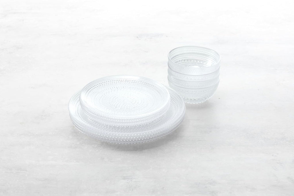Fortessa Jupiter Hobnail Glass, 12 Piece Dinnerware Set (Service for 4), Clear