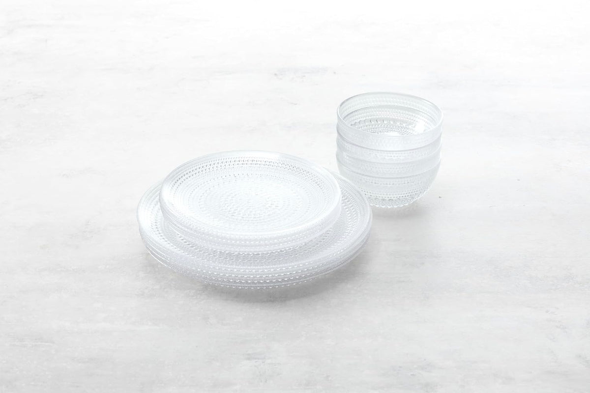 Fortessa Jupiter Hobnail Glass, 12 Piece Dinnerware Set (Service for 4), Clear