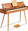 UISCOM 88 Key Weighted Digital Piano - Wooden Desk Electric Piano Transforms Between Desk and Vanity - Progressive Hammer-Action Keyboard, Perfect for Beginners with MIDI Functionality