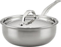 Hestan - NanoBond Collection - Titanium Stainless Steel Saucier Pan with Lid, Induction Cooktop Compatible, 2-Quart