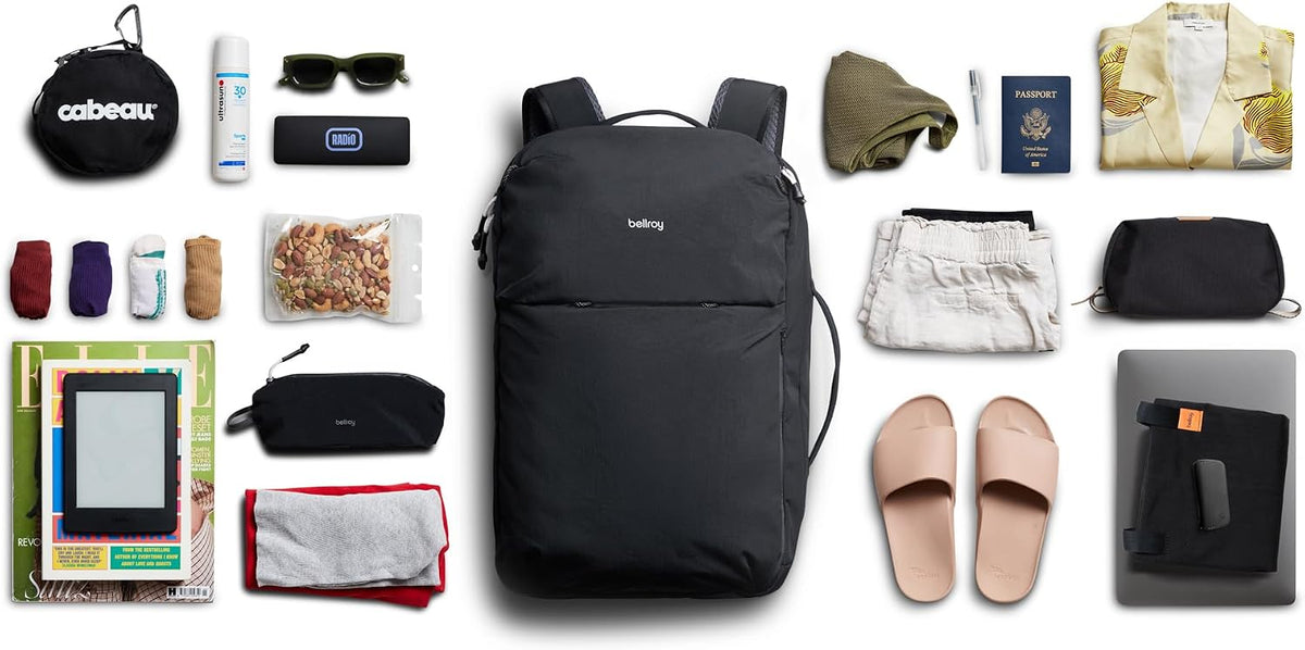 Bellroy Lite Travel Pack 30L (carry-on backpack, travel backpack for international travelers, with laptop pocket, interior packing cells and tuck-away shoulder straps) - Black