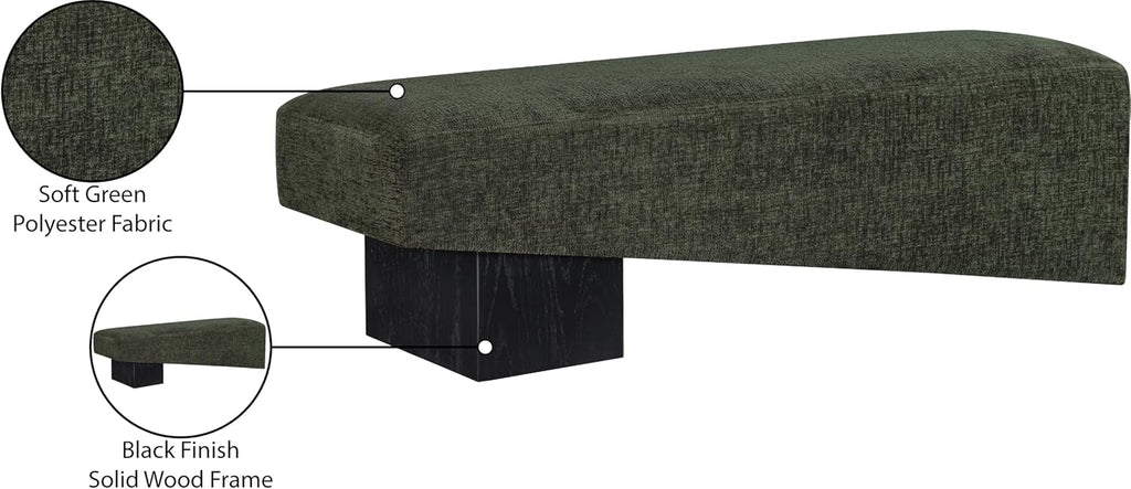 Meridian Furniture Alora Green Polyester Fabric Bench