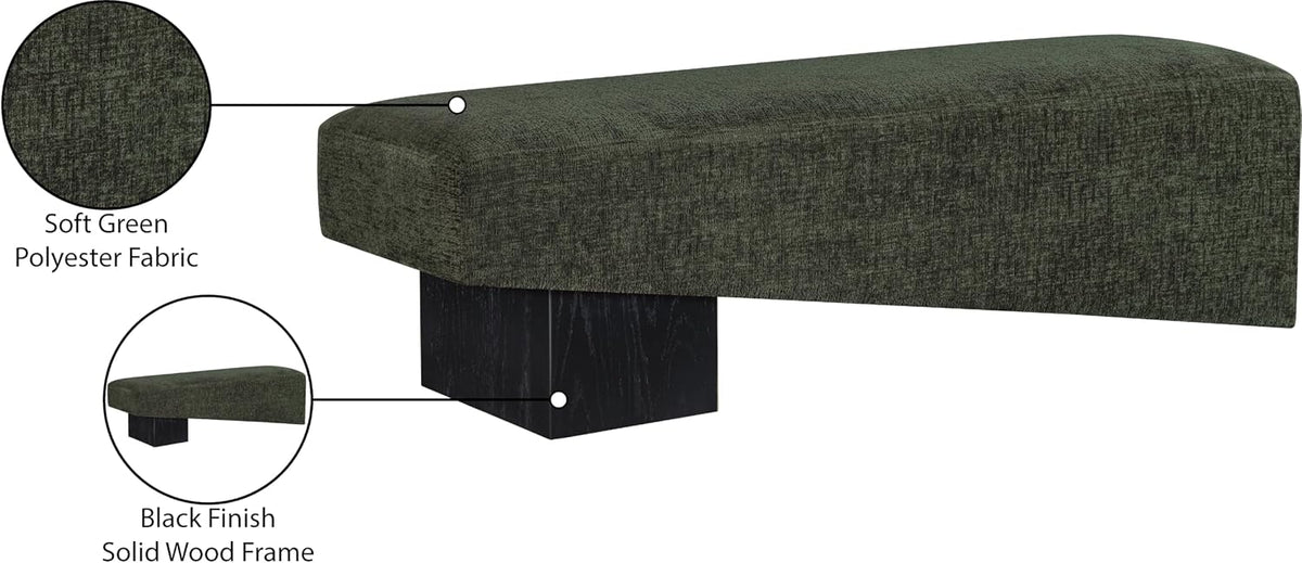 Meridian Furniture Alora Green Polyester Fabric Bench