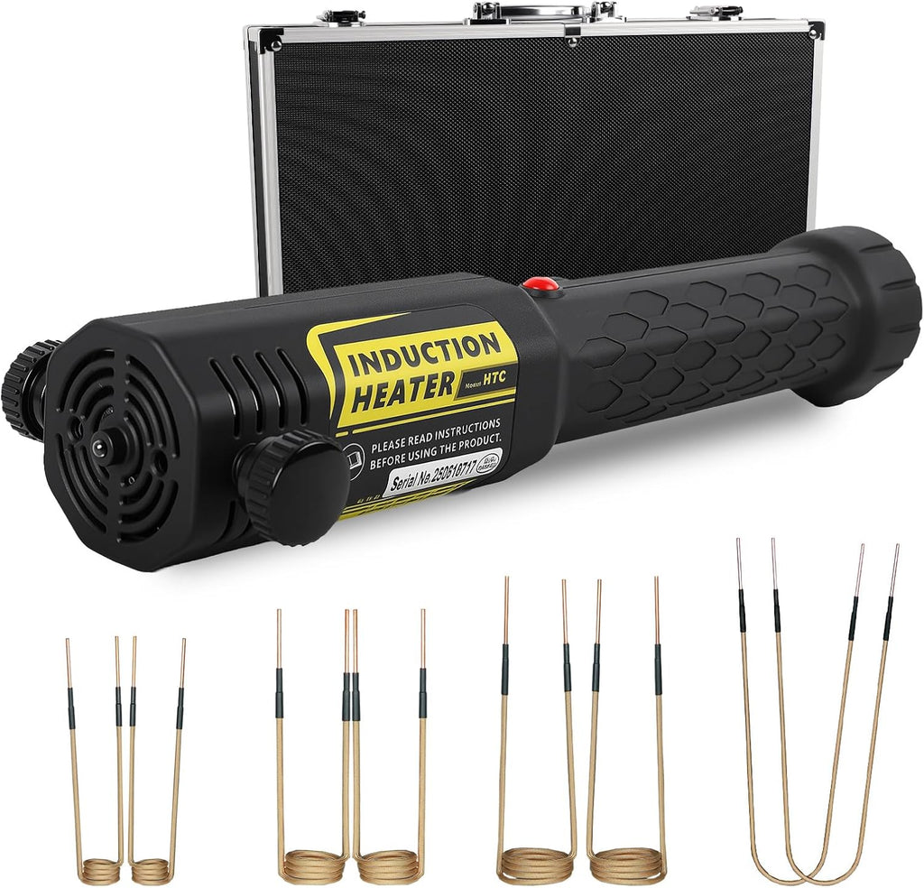 Induction Heater Bolt Removal, 1200W Induction Bolt Heater Tool with 8 Coils, Heat Stripped Bolt Remove for Rusted Nuts, Screws (Yellow)