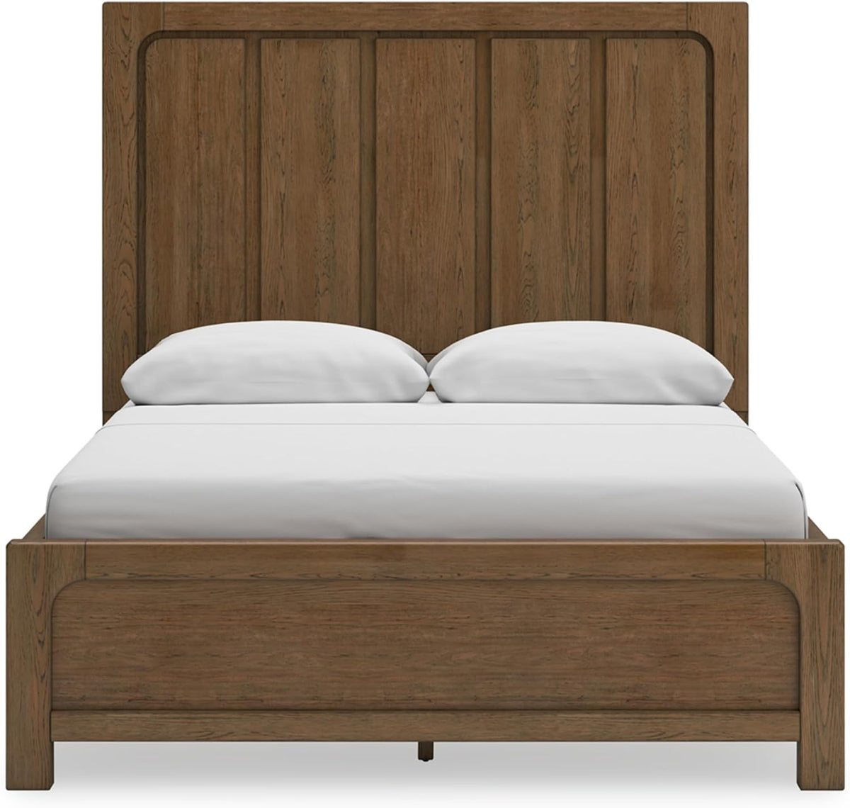 Signature Design by Ashley Cabalynn Modern 4-Drawer Queen Platform Bed with Storage, Foundation or Box Spring Not Needed, Light Brown