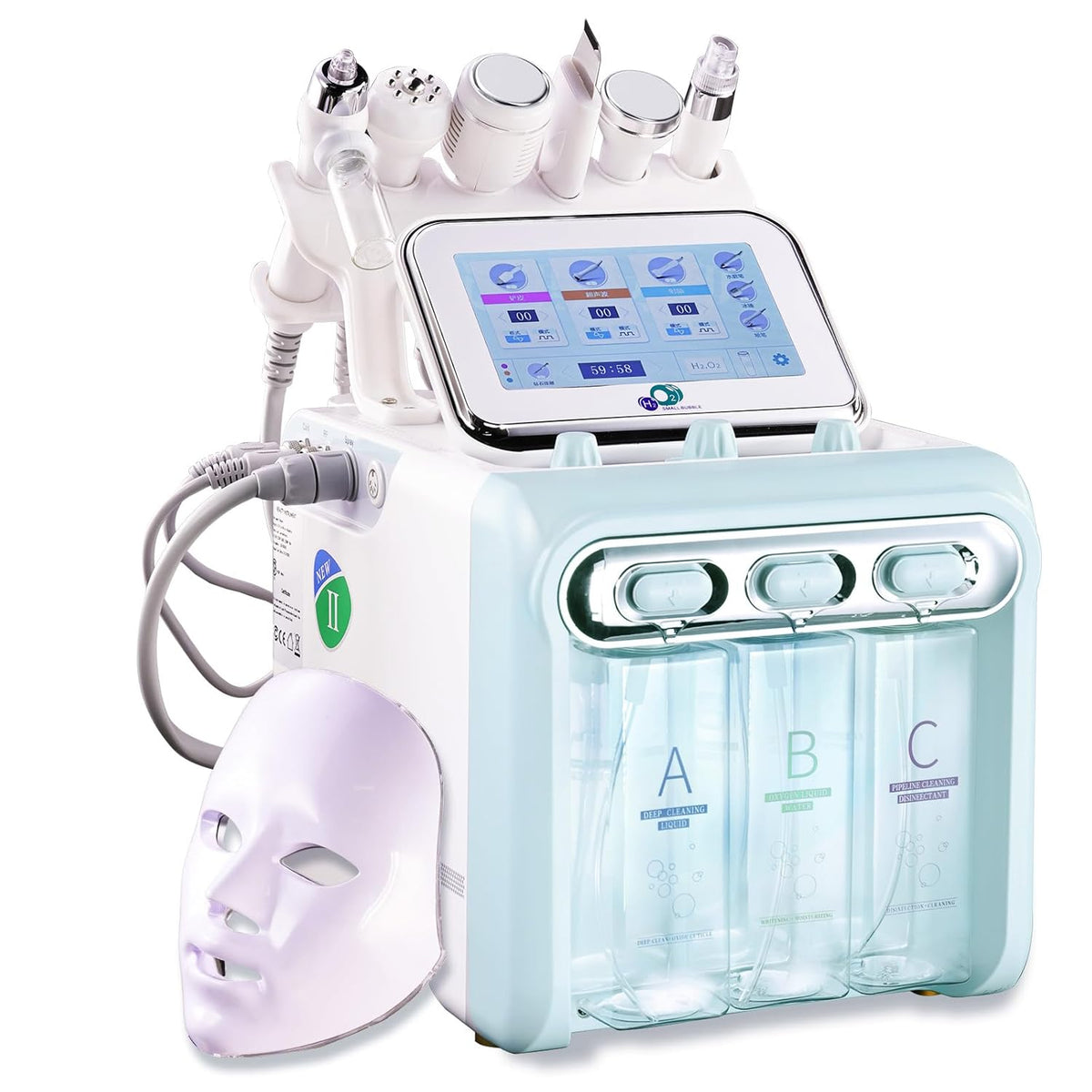 7 in 1 Multifunctional Face Care Device ，Facial Care Machine Vacuum Cleaning Jet for Home and Beauty Salon