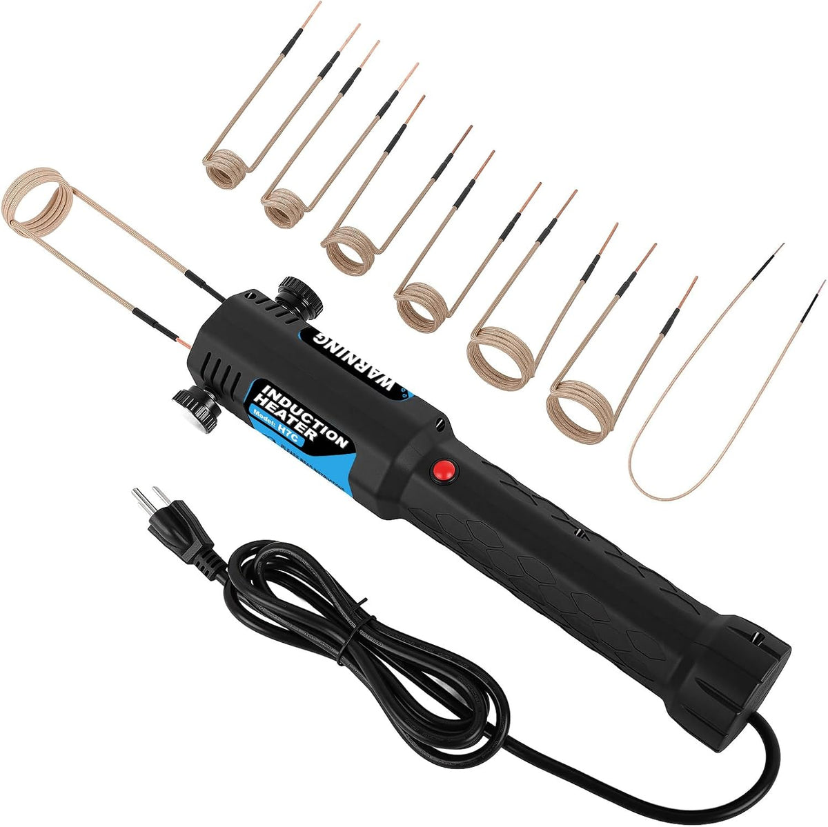 Induction Heater Bolt Removal, 1200W Induction Bolt Heater Tool with 8 Coils, Heat Stripped Bolt Remove for Rusted Nuts, Screws (Blue)