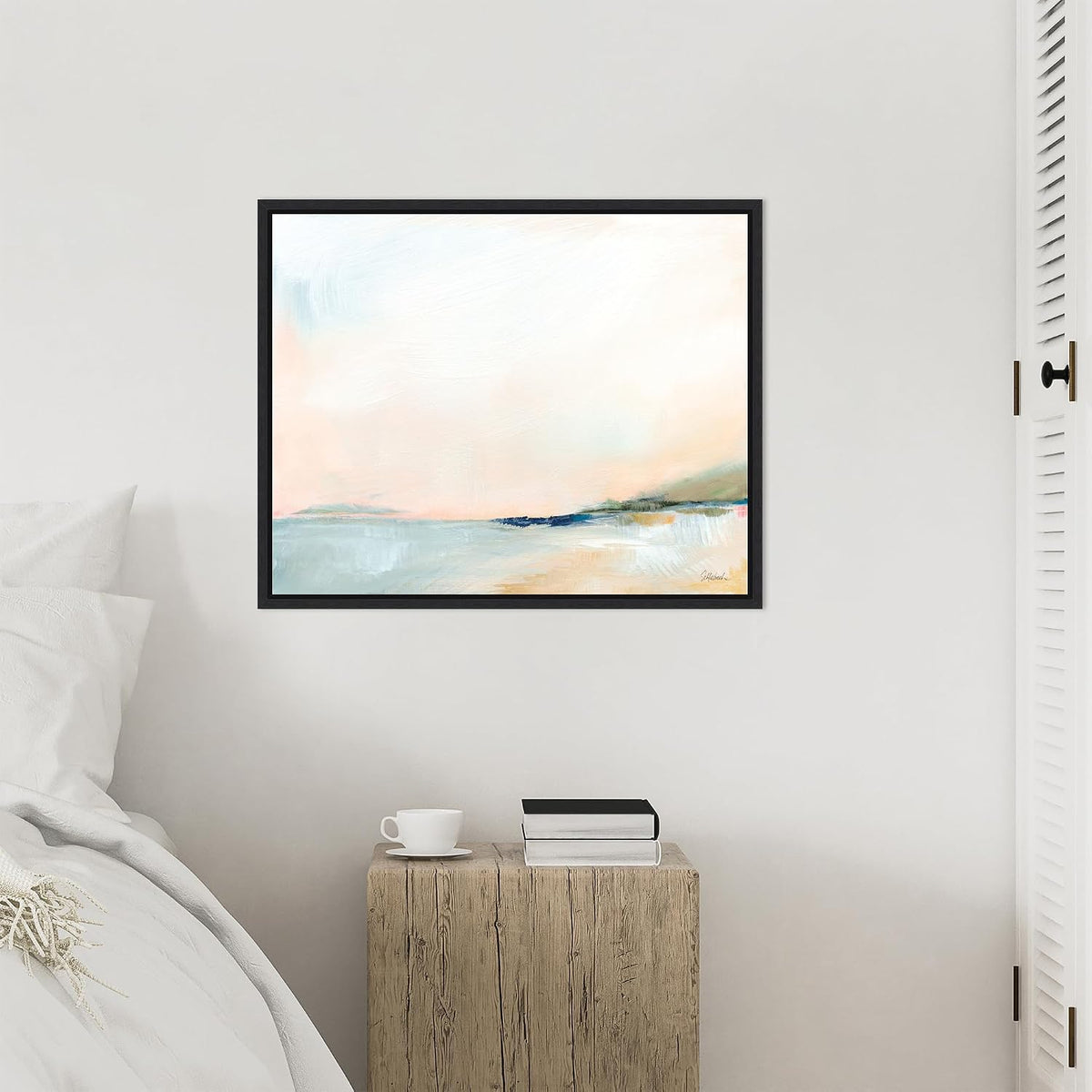 Amanti Art Framed Canvas Wall Art 23x28 Open Sky Over Water by Sue Schlabach, Framed Wall Art Canvas, Abstract Artwork, Modern Decor, Medium Poster Painting for Living Room, Bedroom, Bathroom,