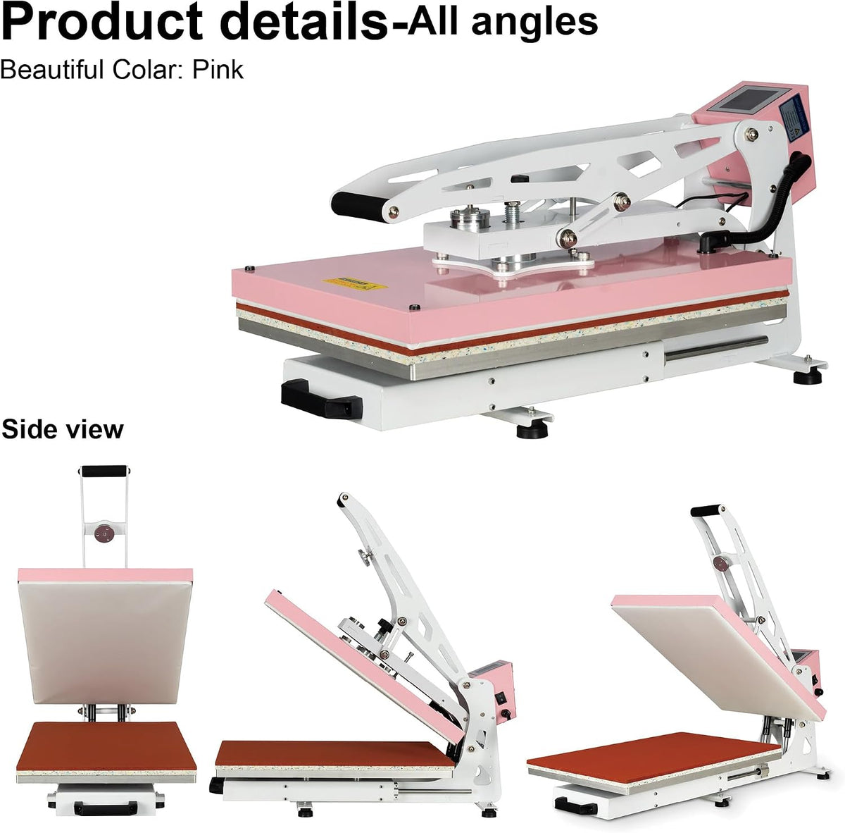 16' x 24' Slide Out Heat Press Machine for T Shirts, Clamshell Pull Out Platen, Industrial-Quality Digital Sublimation Printer for Heat Transfer Vinyl, DIY & Small Business (Pink, W16*L24)