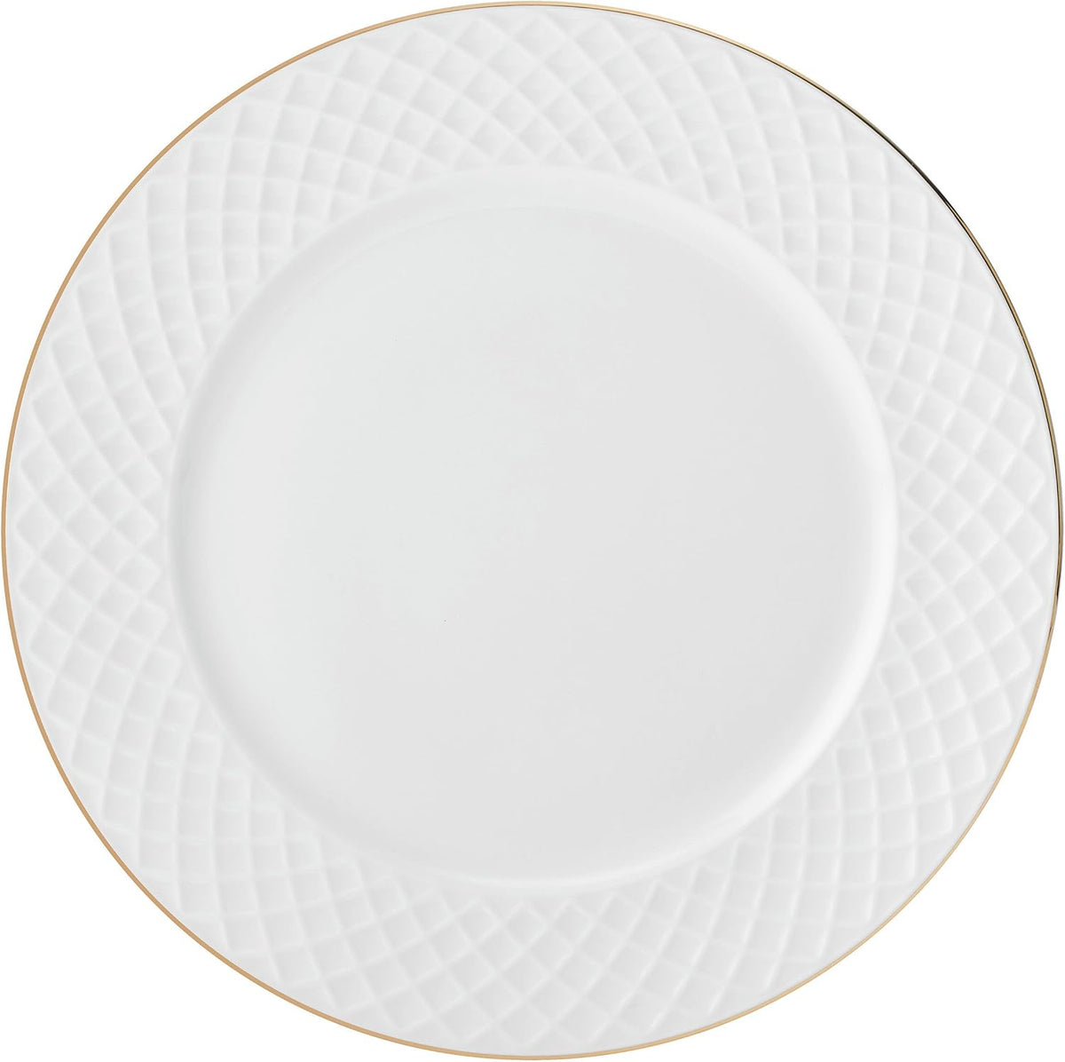 Mikasa Trellis Gold Rim Bone China Lightweight Chip Resistant 12 Piece Dinnerware Set, Service for 4